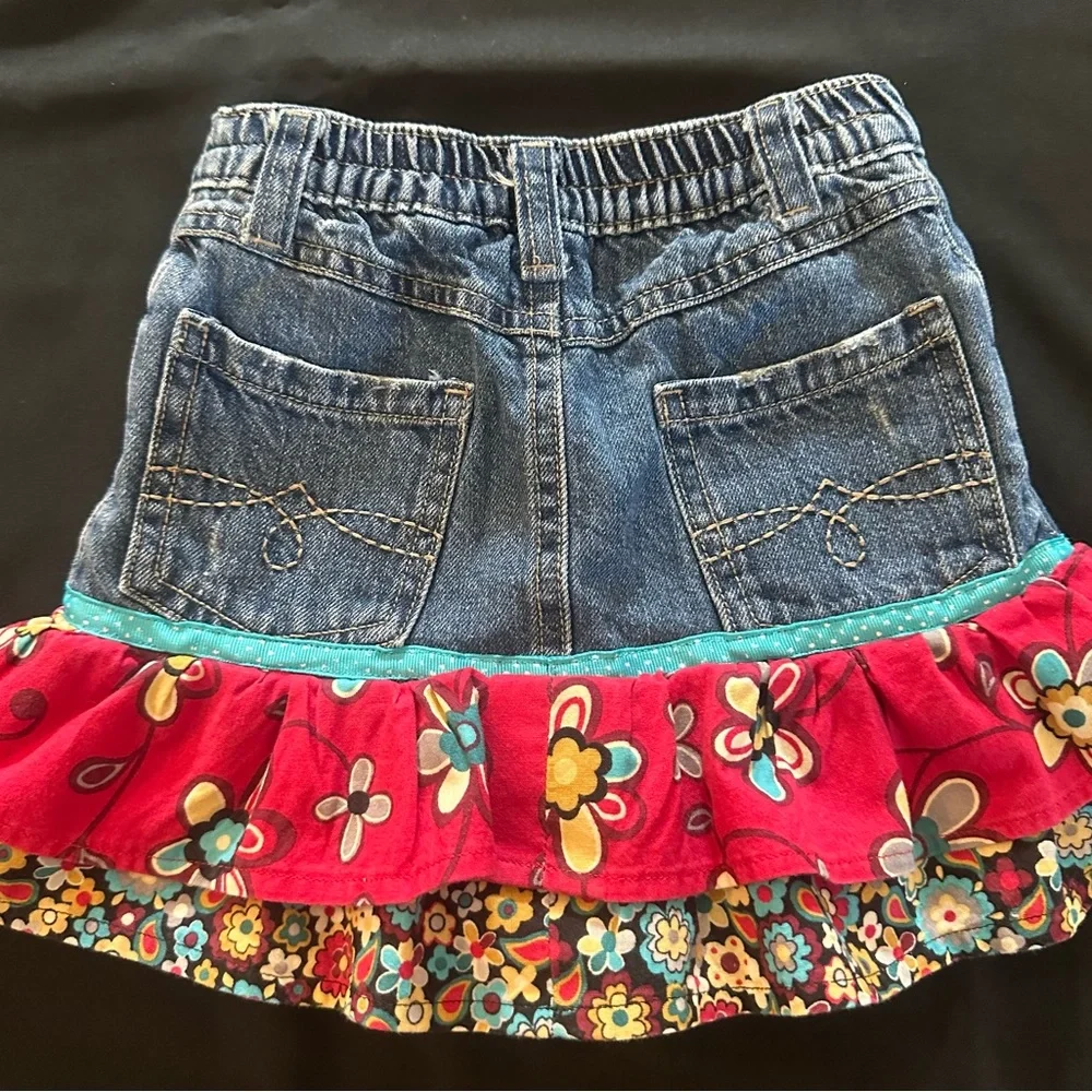 Western, Hand Crafted Denim Skort, Embellished, For Rodeo Sz 3T Great Condition